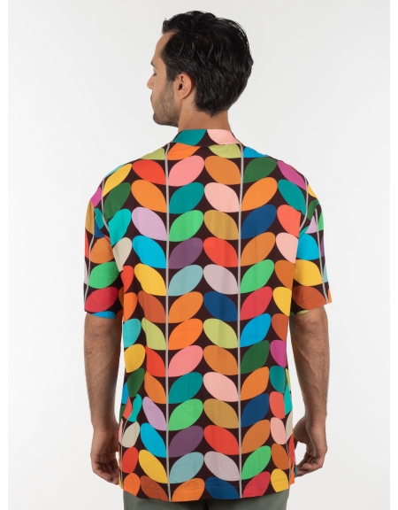 19 ATHENS Πουκάμισο κοντομάνικο mao K22-1059 Πολύχρωμο NINETEEN - 2