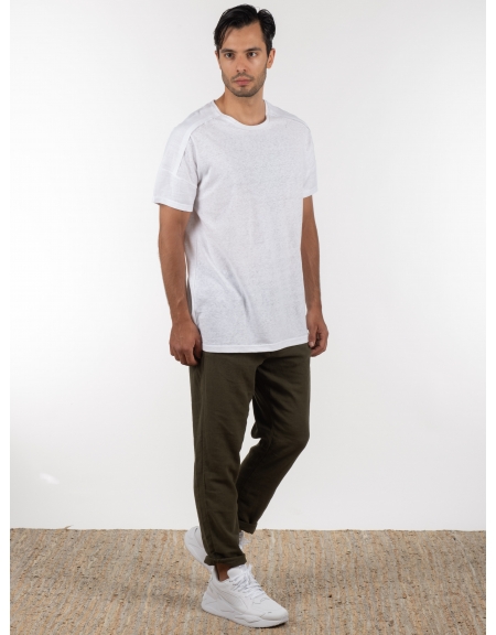 GABBA Chino Παντελόνι λινό Monza Broke  Χακί GABBA - 8