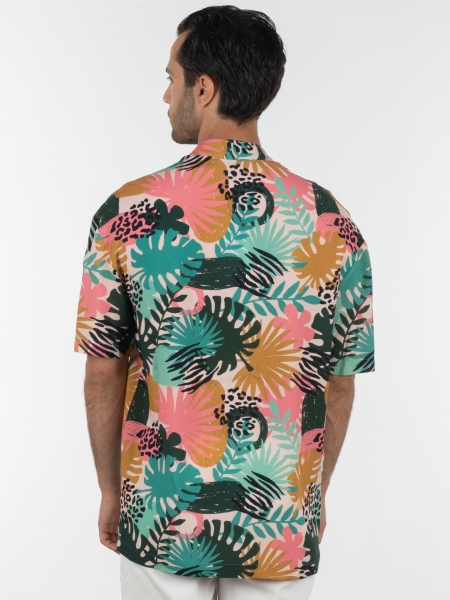 19 ATHENS Short sleeve shirt mao K22-1060 Printed - Pink NINETEEN - 2