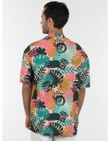 19 ATHENS Short sleeve shirt mao K22-1060 Printed - Pink NINETEEN - 2