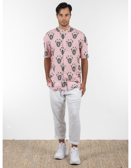 GABBA Chino Παντελόνι λινό FIRENZE BROKE P6084 Λευκό GABBA - 6