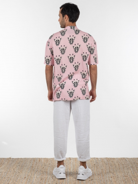 GABBA Chino Παντελόνι λινό FIRENZE BROKE P6084 Λευκό GABBA - 7