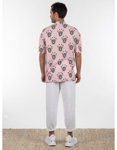 GABBA Chino Παντελόνι λινό FIRENZE BROKE P6084 Λευκό GABBA - 7