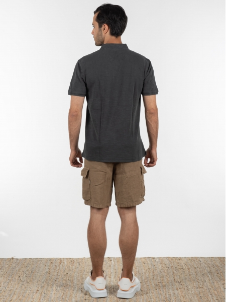 GABBA T-shirt Polo Monaco SS Tee P6028 Μαύρο washed GABBA - 7