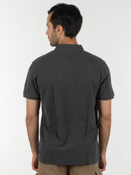 GABBA T-shirt Polo Monaco SS Tee P6028 Μαύρο washed GABBA - 2