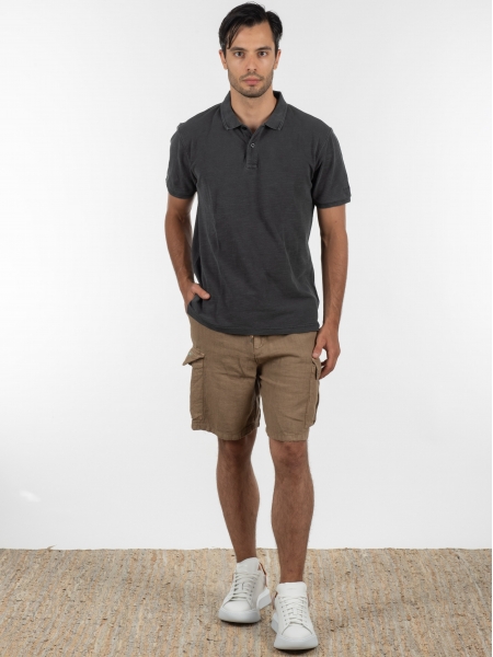 GABBA T-shirt Polo Monaco SS Tee P6028 Μαύρο washed GABBA - 6