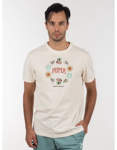 PUMA T-shirt 533673 99 Downtown Graphic Tee Beige PUMA - 1