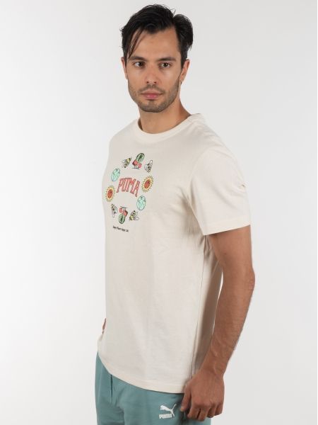 PUMA T-shirt 533673 99 Downtown Graphic Tee Beige PUMA - 4