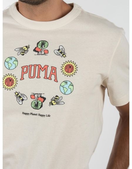 PUMA T-shirt 533673 99 Downtown Graphic Tee Beige PUMA - 5