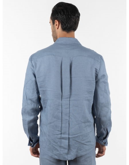 OVER-D Σακάκι λινό OE1S2S2G12 Μπλε OVER-D - 2