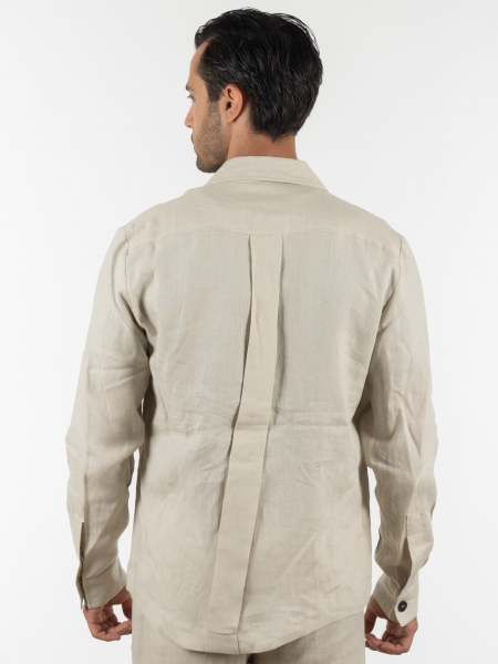 OVER-D Σακάκι λινό OE1S2S2G12 Μπεζ OVER-D - 2