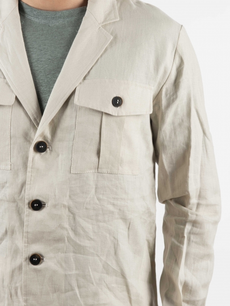 OVER-D Σακάκι λινό OE1S2S2G12 Μπεζ OVER-D - 5