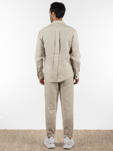 OVER-D Σακάκι λινό OE1S2S2G12 Μπεζ OVER-D - 7