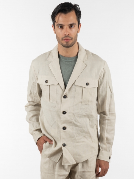 OVER-D Σακάκι λινό OE1S2S2G12 Μπεζ OVER-D - 10