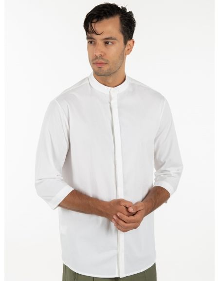 19 ATHENS Short sleeve shirt mao K22-1001 White NINETEEN - 3