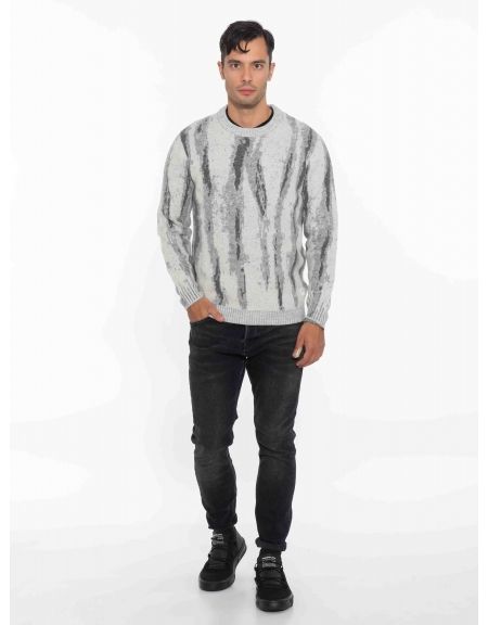 GABBA Μπλούζα - Πουλόβερ DYLAN VERTICAL STRIPES Γκρι - Ανθρακί GABBA - 6