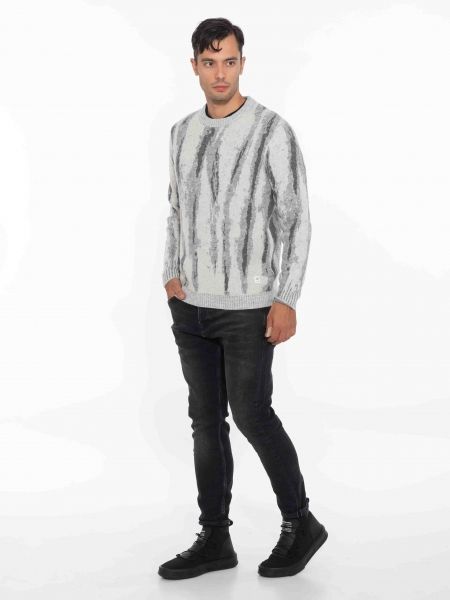 GABBA Μπλούζα - Πουλόβερ DYLAN VERTICAL STRIPES Γκρι - Ανθρακί GABBA - 9