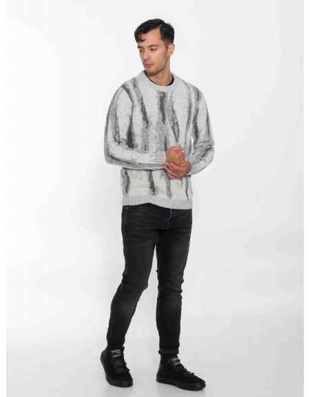 GABBA Μπλούζα - Πουλόβερ DYLAN VERTICAL STRIPES Γκρι - Ανθρακί GABBA - 8