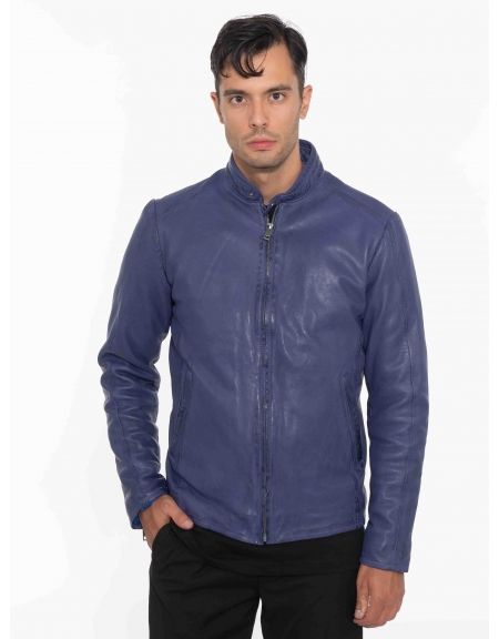 MAYS AND ROSE Δερμάτινο μπουφάν Silvestor Sheep Veg Dyed Μωβ - Μπλε MAYS AND ROSE - 1