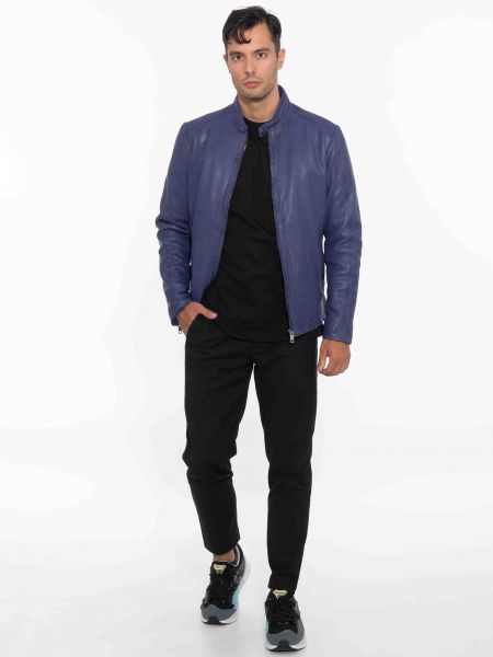 MAYS AND ROSE Δερμάτινο μπουφάν Silvestor Sheep Veg Dyed Μωβ - Μπλε MAYS AND ROSE - 6