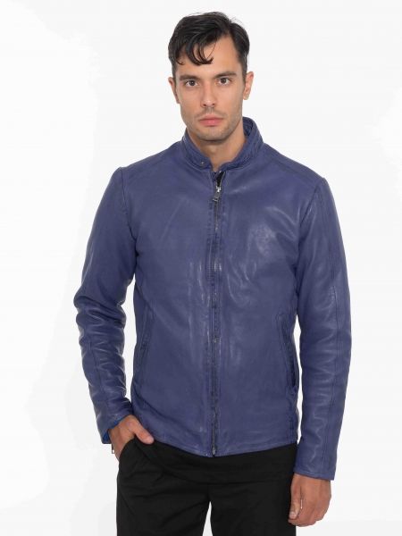 MAYS AND ROSE Δερμάτινο μπουφάν Silvestor Sheep Veg Dyed Μωβ - Μπλε MAYS AND ROSE - 10