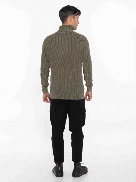 OVER-D Μπλούζα πλεκτή ζιβάγκο OC1F0W0M09 Χακί OVER-D - 8