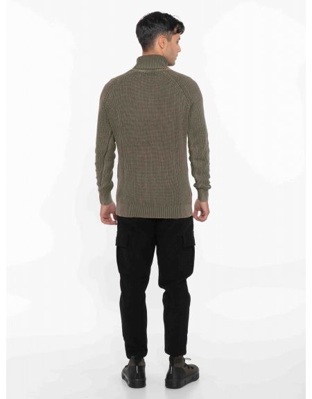 OVER-D Μπλούζα πλεκτή ζιβάγκο OC1F0W0M09 Χακί OVER-D - 8