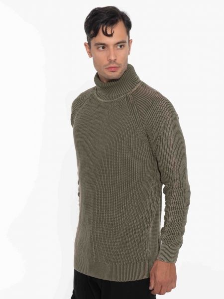 OVER-D Μπλούζα πλεκτή ζιβάγκο OC1F0W0M09 Χακί OVER-D - 4