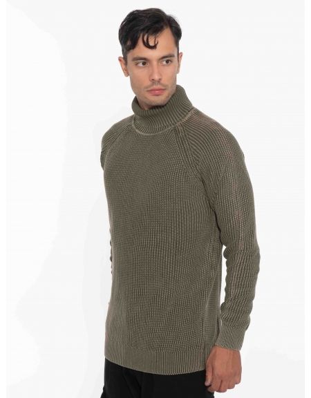 OVER-D Μπλούζα πλεκτή ζιβάγκο OC1F0W0M09 Χακί OVER-D - 4