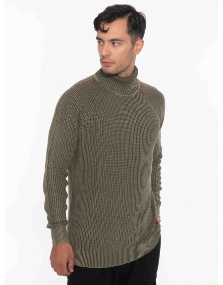 OVER-D Μπλούζα πλεκτή ζιβάγκο OC1F0W0M09 Χακί OVER-D - 3