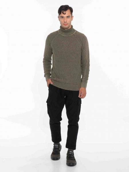 OVER-D Μπλούζα πλεκτή ζιβάγκο OC1F0W0M09 Χακί OVER-D - 6