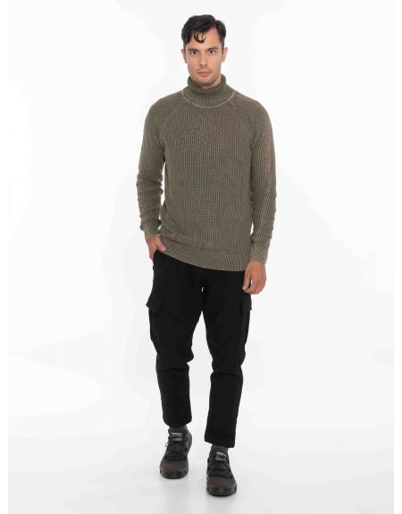 OVER-D Μπλούζα πλεκτή ζιβάγκο OC1F0W0M09 Χακί OVER-D - 6