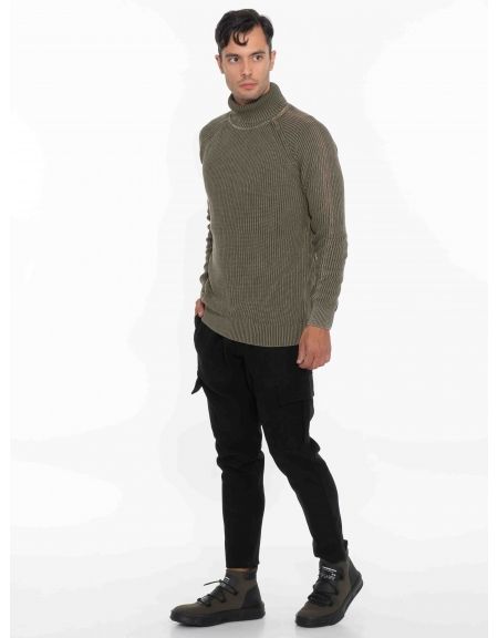 OVER-D Μπλούζα πλεκτή ζιβάγκο OC1F0W0M09 Χακί OVER-D - 11