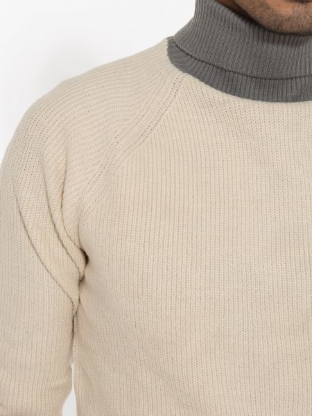 OVER-D Μπλούζα ζιβάγκο πλεκτή OE1F2W2M03 Μπεζ OVER-D - 2