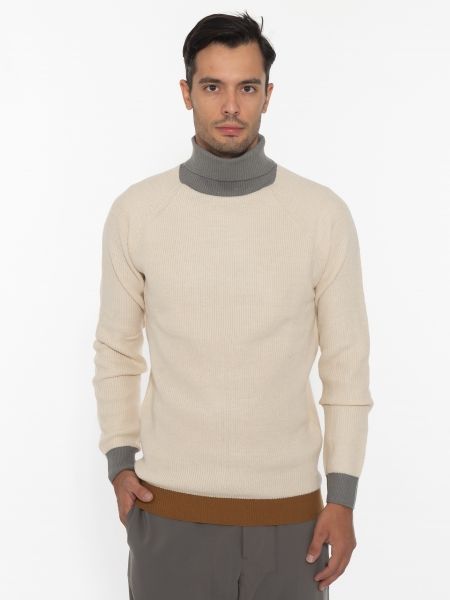 OVER-D Μπλούζα ζιβάγκο πλεκτή OE1F2W2M03 Μπεζ OVER-D - 1