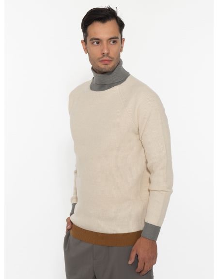 OVER-D Μπλούζα ζιβάγκο πλεκτή OE1F2W2M03 Μπεζ OVER-D - 5