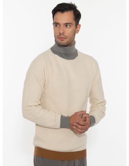 OVER-D Μπλούζα ζιβάγκο πλεκτή OE1F2W2M03 Μπεζ OVER-D - 4