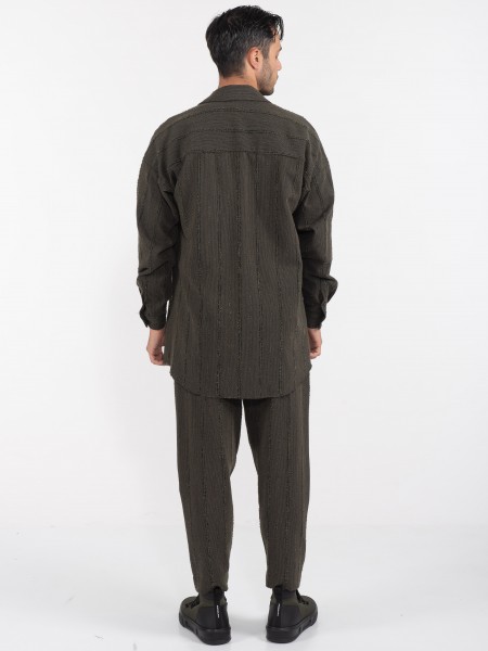 NINETEEN Shirt long X22-1031 Khaki NINETEEN - 8