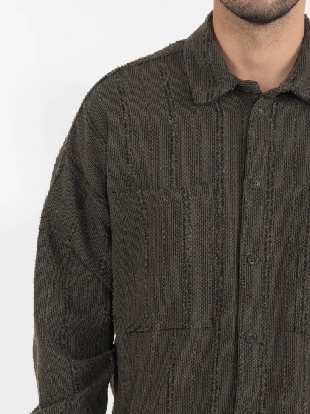 NINETEEN Shirt long X22-1031 Khaki NINETEEN - 5