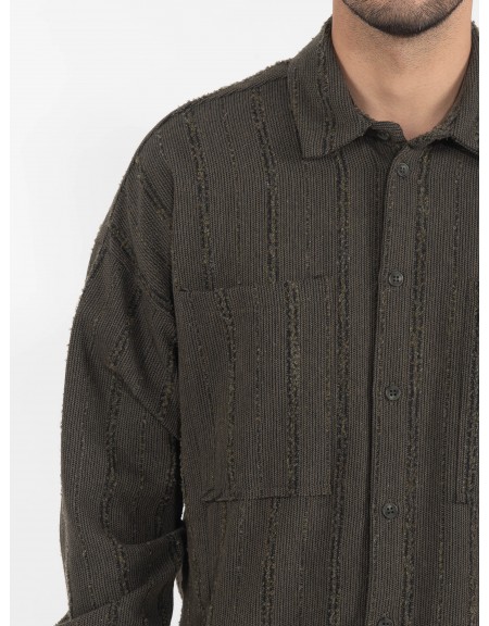 NINETEEN Shirt long X22-1031 Khaki NINETEEN - 5