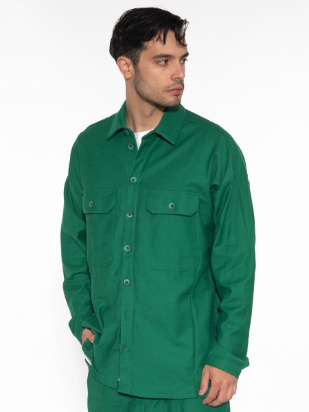 NINETEEN Πουκάμισο - Jacket K23-1014 Πράσινο NINETEEN - 4