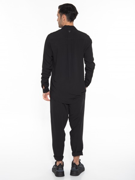 NINETEEN Πουκάμισο K23-1007 Μαύρο NINETEEN - 8