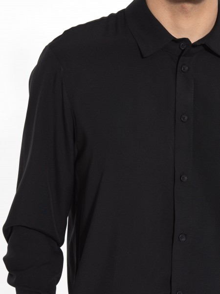 NINETEEN Πουκάμισο K23-1007 Μαύρο NINETEEN - 5