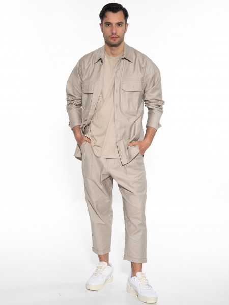 NINETEEN Πουκάμισο - Jacket K23-1014 Μπεζ - Καφέ NINETEEN - 8