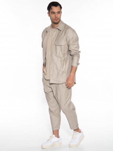 NINETEEN Πουκάμισο - Jacket K23-1014 Μπεζ - Καφέ NINETEEN - 10