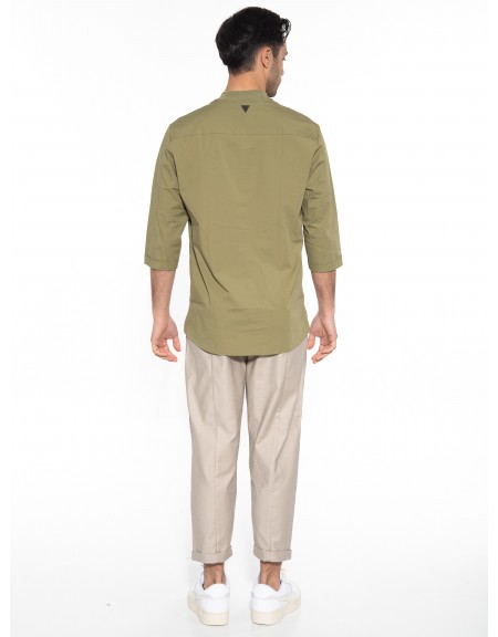 NINETEEN Πουκαμίσα mao K23-1025 Λαδί NINETEEN - 8