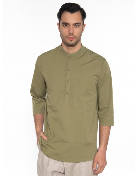 NINETEEN Πουκαμίσα mao K23-1025 Λαδί NINETEEN - 1