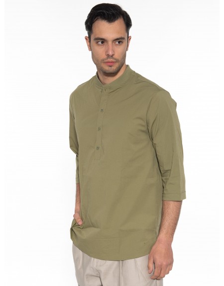 NINETEEN Πουκαμίσα mao K23-1025 Λαδί NINETEEN - 4