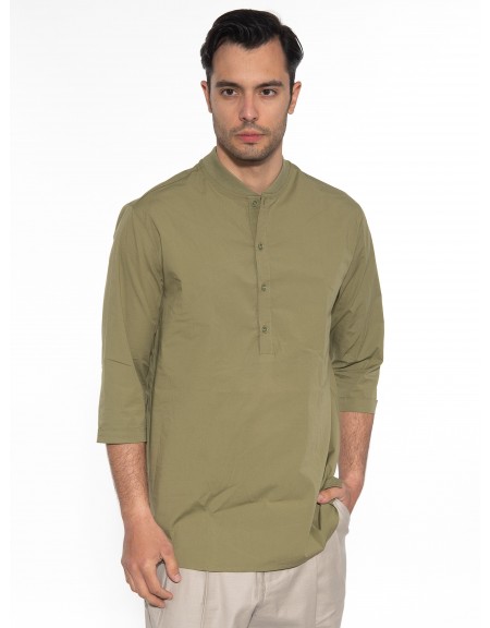 NINETEEN Πουκαμίσα mao K23-1025 Λαδί NINETEEN - 3