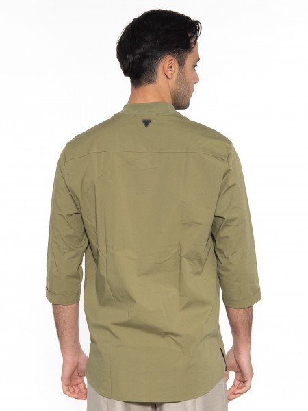 NINETEEN Πουκαμίσα mao K23-1025 Λαδί NINETEEN - 2